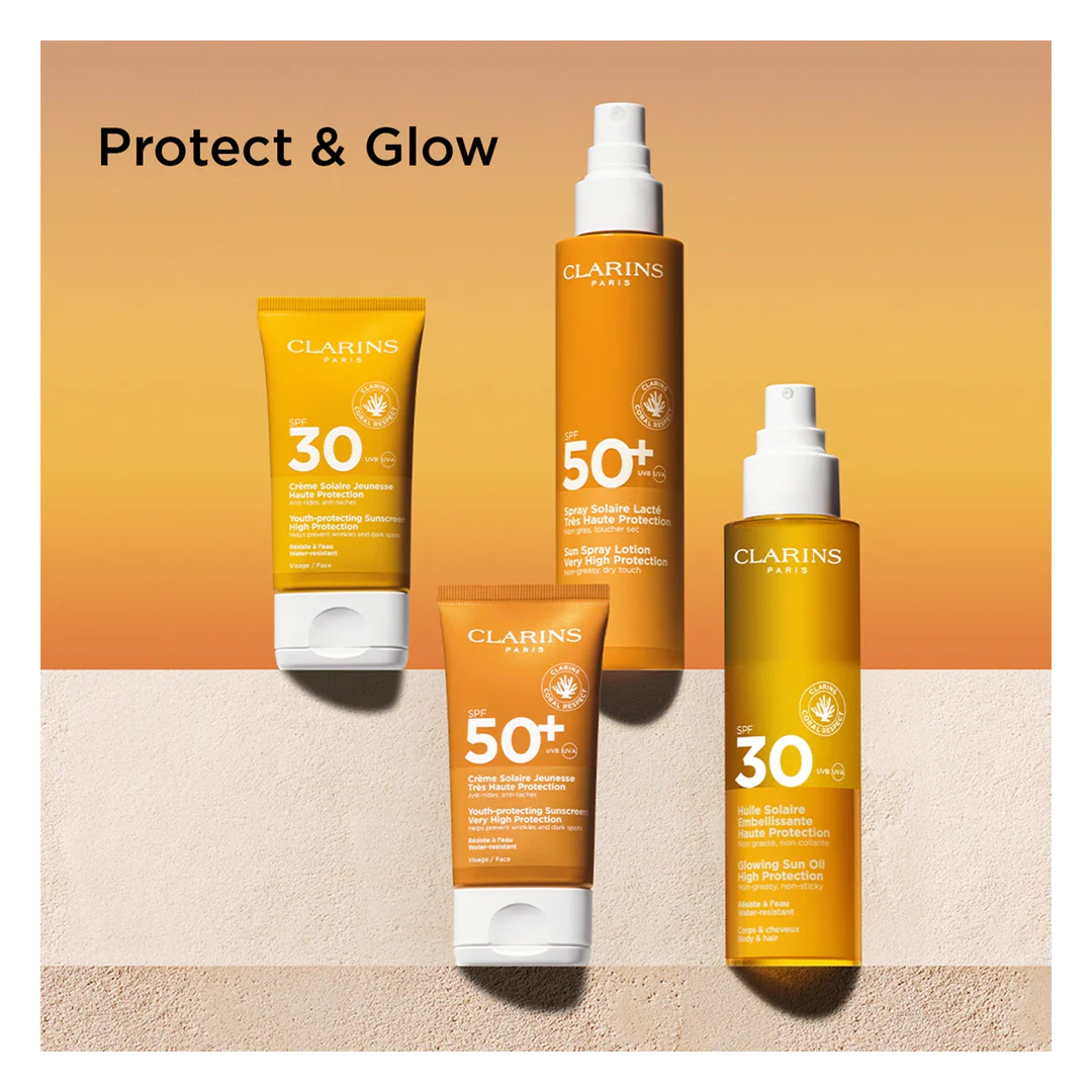 Clarins Sun Care Glowing Sun Oil High Protection for Body & Hair SPF30 - Image 6