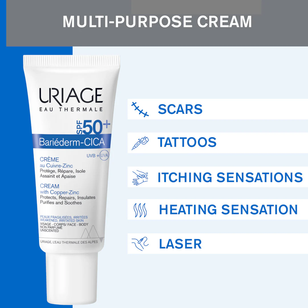 Uriage Bariederm-Cica Cream with Copper Zinc SPF50+ - Image 4
