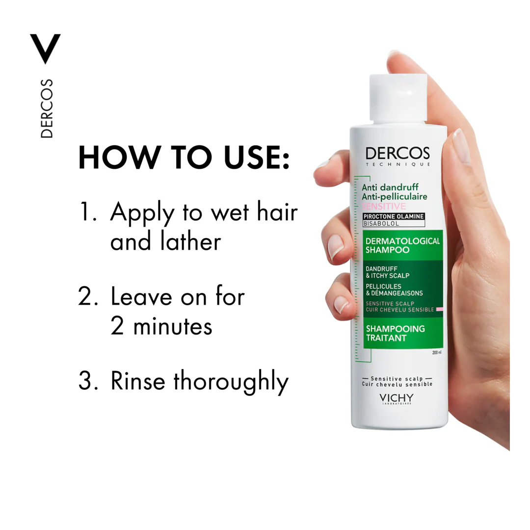 Vichy Dercos Anti Dandruff Shampoo for Sensitive Scalps - Image 4